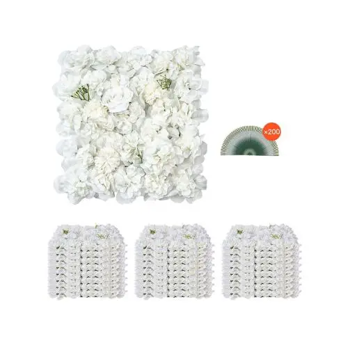 15X15 In 3D Flower Wall Panel For Wedding Valentines Day Home Baby Party Backdrop Decor White (24 Pcs) 1