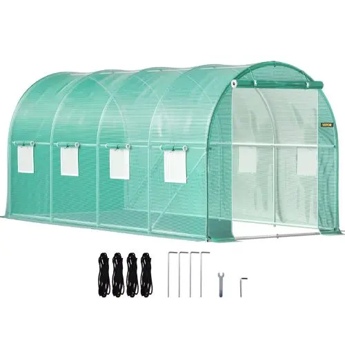 15×7×7 Ft  Portable Plant Hot House With Galvanized Steel Hoops Walk-In Tunnel Greenhouse 1