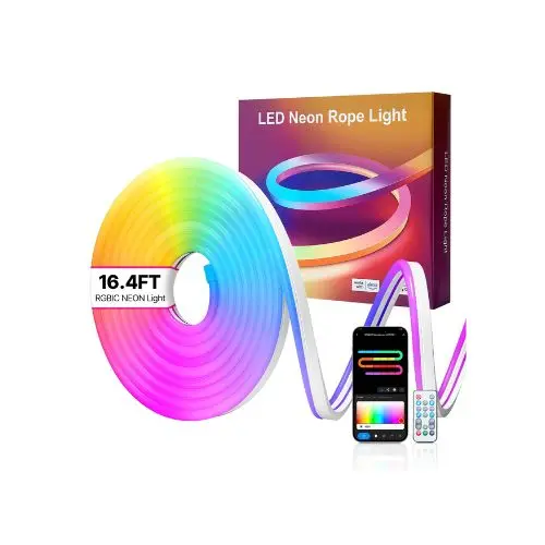 16.4 Ft Flexible Smart Led Neon Rope Light Compatible With Voice Assistants For Bedroom & Gaming 1