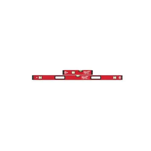 16 & 48 Inch Heavy Duty 2 Piece Box Beam Level Set Red Mlbxs1648 1