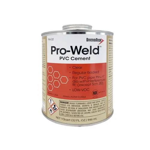 16 Oz 1 Pint Clear Pvc Bonding Cement With Brush Applicator Clear Pw-16 1