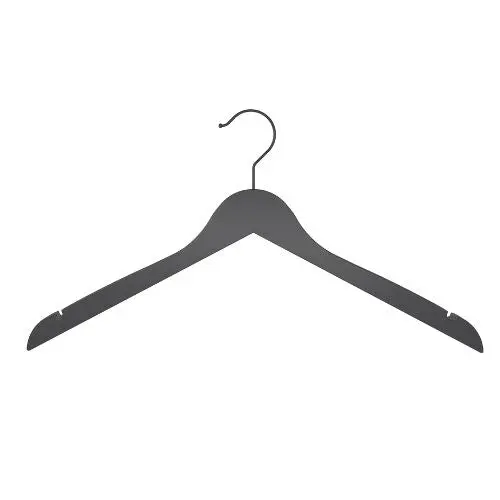 17 Inch Long Flat Wooden Blouse & Dress Hangers Black Wh1761ncb (Pack Of 50) 1