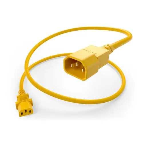 18Awg 10A C13 To C14 Heavy-Duty Power Cord Yellow 1