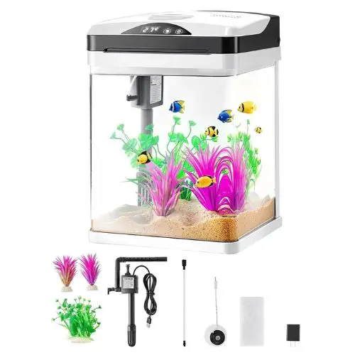 2-Gallon Smart Glass Aquarium With 7-Color Led Lighting 1