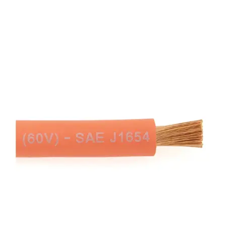 2 Gauge Orange Bare Copper Unshielded High Voltage Primary Battery Cable 159361-81 1