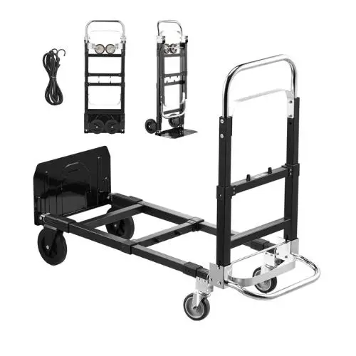 2 In 1 Folding Hand Truck 500 Lbs Load Capacity Convertible Hand Truck Dolly With Wheels & Adjustable Handle 1