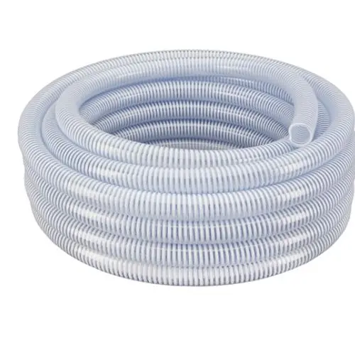 2 Inch Flexible Pvc Clear With White Helix Suction Hose 50Ft 1
