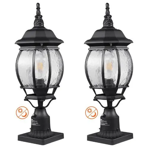 2 Pack Dusk To Dawn Outdoor Post Lights 20.87  Waterproof Lamp Fixtures For Patio Garden 1