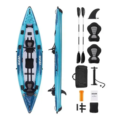 2 Person Inflatable Kayak Fishing Adult Touring Kayaks With 2 Paddles Seat 1