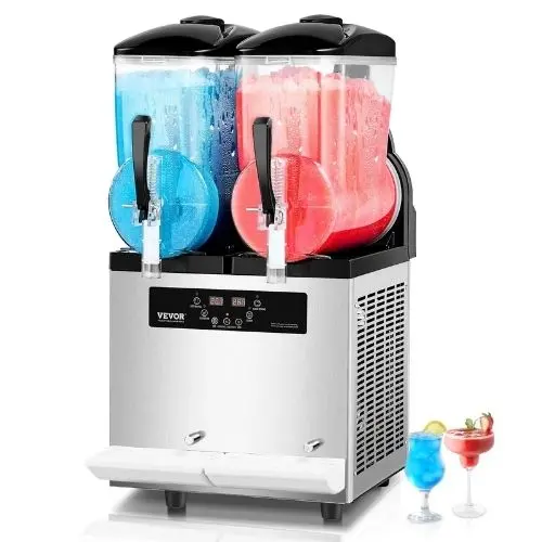 2 X 12 L  Commercial Slushy Machine 96 Cups Stainless Steel For Home Party Restaurants Cafe Bars 1