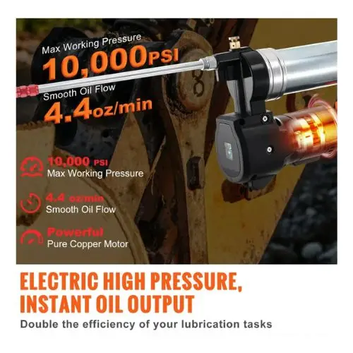 20-Volt 10,000 Psi Electric Grease Gun Kit Professional High Pressure Battery Powered Grease Gun With Carrying Case 2