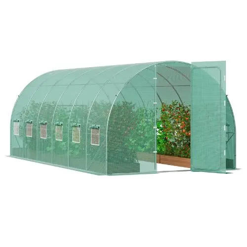20 X 10 X 7.5' Ft Green Galvanized Frame Pe Cover Walk-In Tunnel Greenhouse Vv-Tg-160-Pe 1