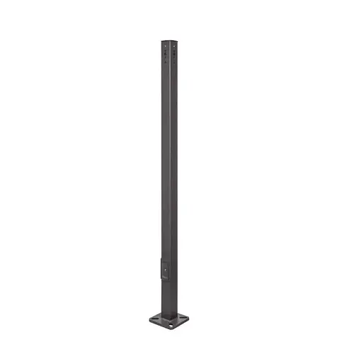 20Ft 4.5 Inch 11-Gauge Black Round Pole With Anchor Bolts & Base Cover Black 1