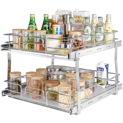 20W×21D×15H Inches Heavy Duty Slide Out Pantry Shelves Steel Roll Out Drawers Sliding For Kitchen Lx-C9276 1