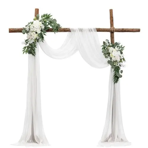 21' Ft Wedding Arch Draping Fabric Reception Backdrop Wedding Decoration Artificial Wedding Arch Flowers Kit (Pack Of 3) 1