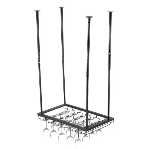 23.6 X 13.8 In Hanging Wine Glass Rack For Bar Cafe Kitchen Xr-Jbj005 1