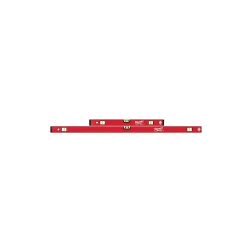 24 And 48 Inch Heavy Duty Aluminum Box Level Set Red Mlcms48 1