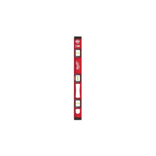 24 Inch Heavy Duty Magnetic Aluminum I-Beam Level Red Mlibm24 1
