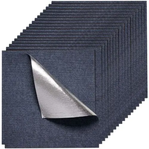 24 X 24 Peel And Stick Carpet Tiles  – Self-Adhesive Soft Padded Squares For 60 Sq. Ft. Diy Installation In Living Room & Office (Gray 15 Pcs ) 1