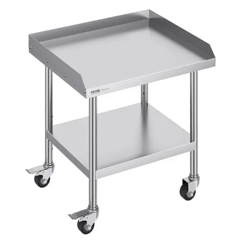 24 X 28 In  Stainless Steel Work Table With 4 Wheels  For Commercial Kitchen Restaurant Skt710-610 1