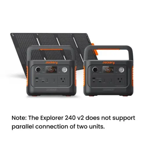 240 V2 Two Portable Power Station With 40W Solar Generator 1