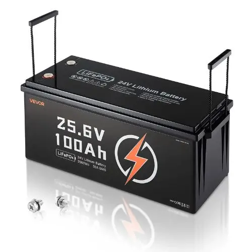 24V 100Ah Lifepo4 Battery 50A Bms 2560Wh Deep Cycle Low Temp Protection For Rv Marine 1
