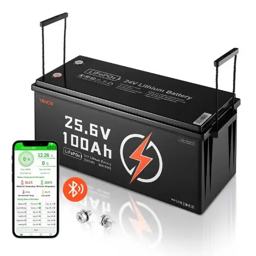 24V 100Ah Lifepo4 Battery Bluetooth 50A Bms 2560Wh Deep Cycle Low Temp Protection For Rv Camper Trolling Motors Marine 1