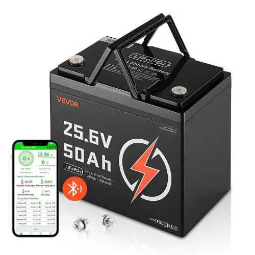 24V 50Ah Lifepo4 Battery Bluetooth 30A Bms 1280Wh Deep Cycle Low Temp Protection For Rv Marine 1