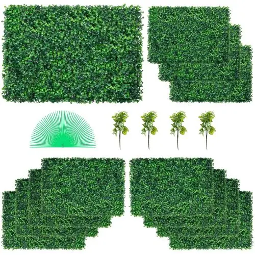 24"X16" Artificial Grass Wall Panels For Outdoor Indoor Garden Fence Backyard 1
