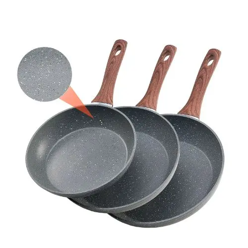 25/28/32.5 Cm Aluminum Frying Pan Skillet For Kitchen (3 Piece) 1