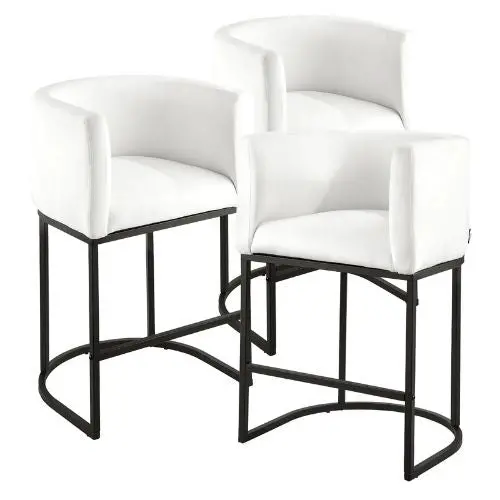 25 Inch Counter Height Stools With Backrest For Kitchen Dining Room (White) 1