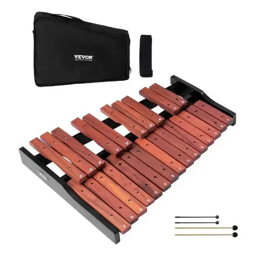 25-Note Wooden Glockenspiel Xylophone With 4 Mallets & Carrying Bag 1