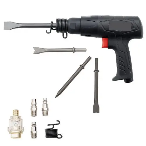 2500-2700Bpm Air Hammer Pneumatic Hammer With 2.76-Inch Stroke & 4Pcs 6.7" Long Barrel Chisels For Cutting Scraping Demolishing 1