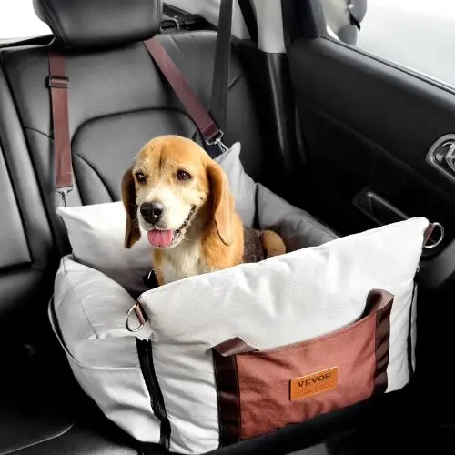 25Lbs Dog Booster Car Seat Pet Car Seat Small Dog Up To Gray For Car Jbs-Pcs-004-Gray 1