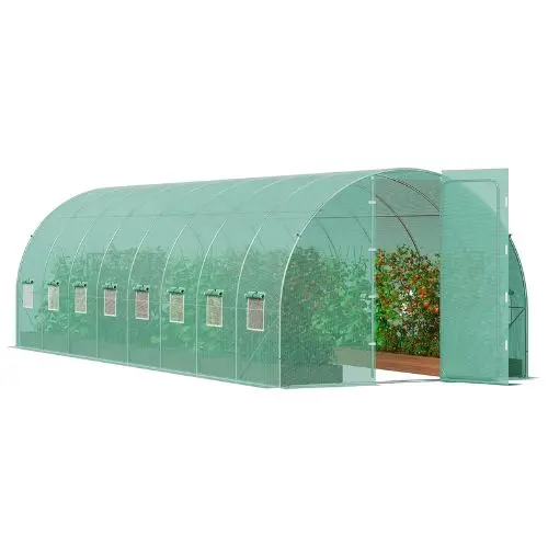 28 X 10 X 7.5' Ft Green Galvanized Frame Pe Cover Walk-In Tunnel Greenhouse Vv-Tg-206-Pe 1