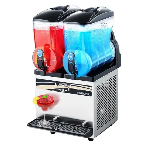 2X15 L  Commercial Frozen Drink Maker 120 Cups Stainless Steel For Home Party Restaurants Cafe Bars 1