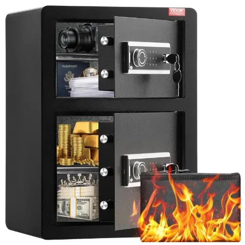 3.1-3.9 Cu.Ft Double Doors Safe Box With Key Lock & Password For Money Documents Jewelry And Valuables 1
