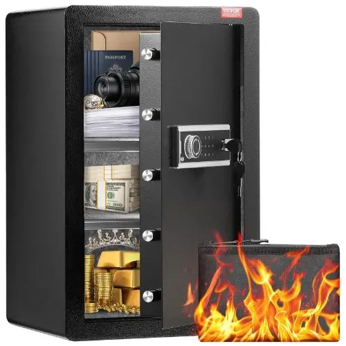 3.1-3.9 Cu.Ft Single Door Safe Box With Key Lock & Password For Cash Passports Jewelry Gold Watches And Documents 1