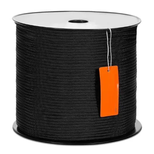 3/16" X 1000Ft 32 Strand Outdoor Braided Nylon Rope Black 1