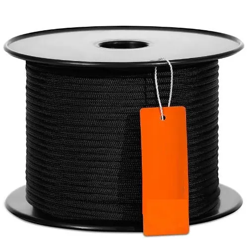 3/16" X 250Ft 32 Strand Outdoor Braided Nylon Rope Black 1
