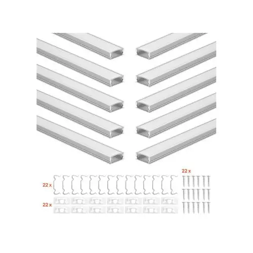 3.3 Ft U-Shaped Led Aluminum Extrusion For Cabinet Lighting For Housing System 10 Pack 1