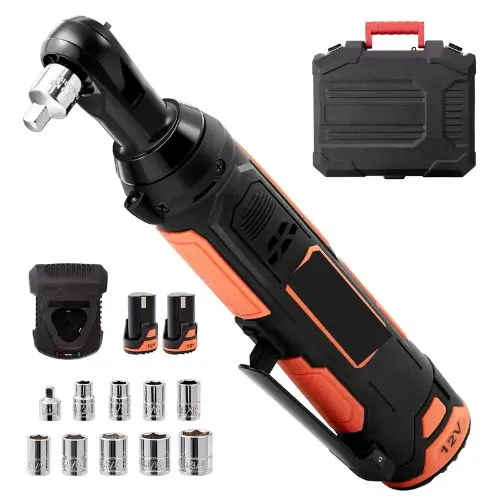 3/4 Inch  Cordless Electric Ratchet Wrench Set 12V 33 Ft-Lbs Power Ratchet Tool Kit10 Sockets 1