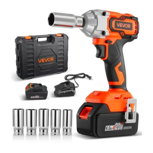 3/8 Inch 20V Electric Impact Wrench With Brushless Motor 4Ah Battery Charger 1