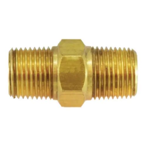 3/8 Inch Bspt 3/8 Inch Mip Hex Nipple Nickel-Plated Brass 28817 1