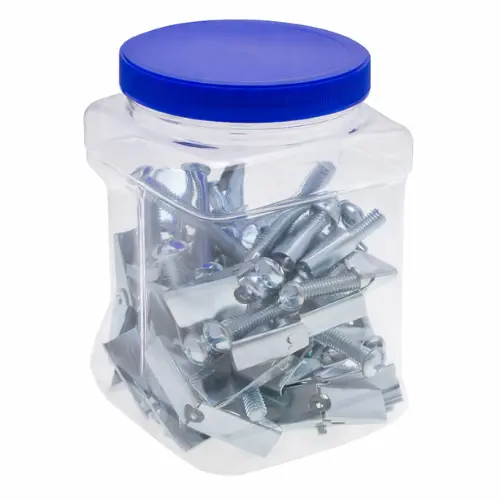 3/8 X 3 Inch Round Head Toggle Bolt Set For Secure Hollow Wall Anchoring J1519 (Pack Of 50) 1