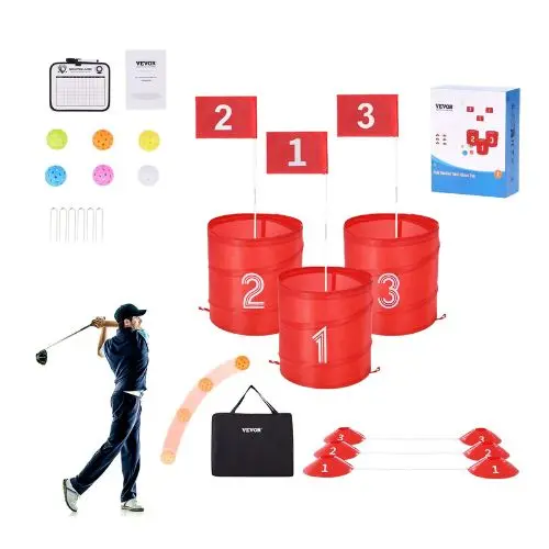 3-Hole Backyard Golf Chipping Game, Portable Outdoor Golf Game For Adults And Kids 1