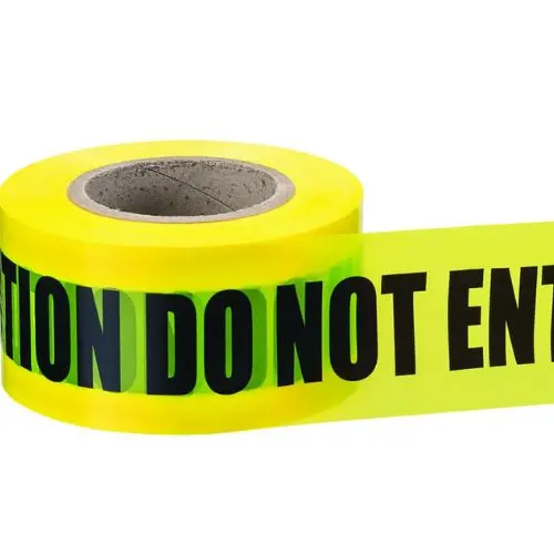 3 Inch 1000Ft High Visibility Barricade Tape Polyethylene Yellow 42-012 1