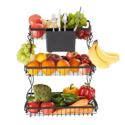 3 Layers Fruit Basket Bow  Stand Holder For Kitchen Syb-220 1