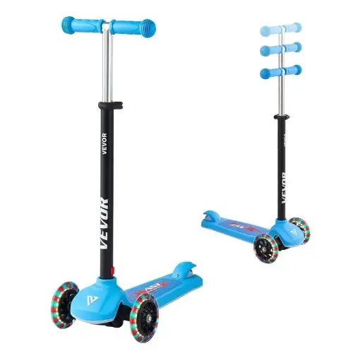 3-Wheel Kick Scooter For Kids 3+ Light-Up Wheels Adjustable Handlebar Anti-Slip Deck Lightweight Aluminum Frame 1