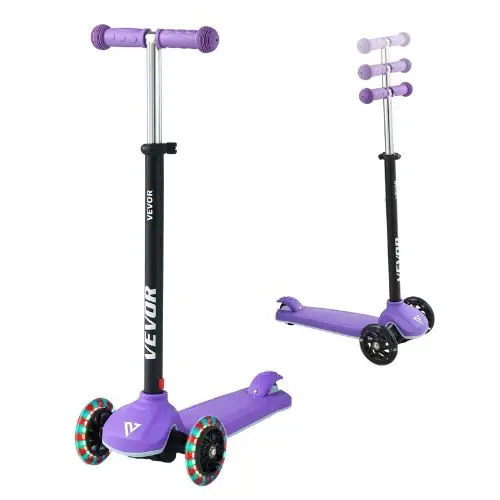 3-Wheel Kick Scooter For Kids 3+ Light-Up Wheels Adjustable Handlebar Anti-Slip Deck Lightweight Aluminum Frame 1